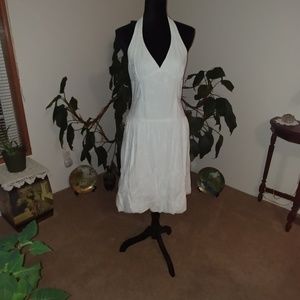 Simple White Halter Dress